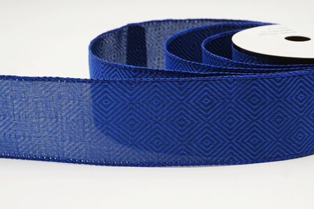 Blauw geometrisch ruitpatroon tweed draadlint_KW0477GC-4-151